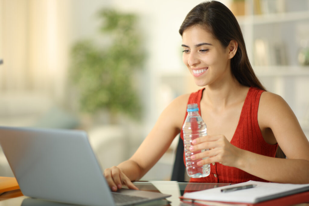 Drink water to stay hydrated.